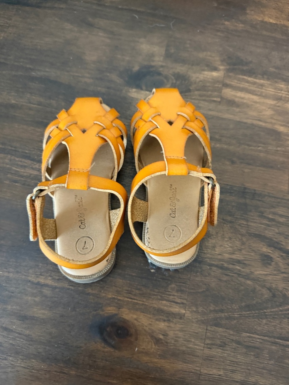 Cat & Jack Orange T-Strap Kids Sandals
